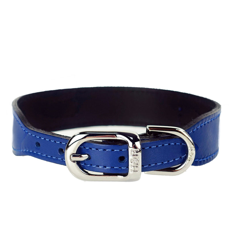Designer Dog Collar in Italian Cobalt Blue Leather ...