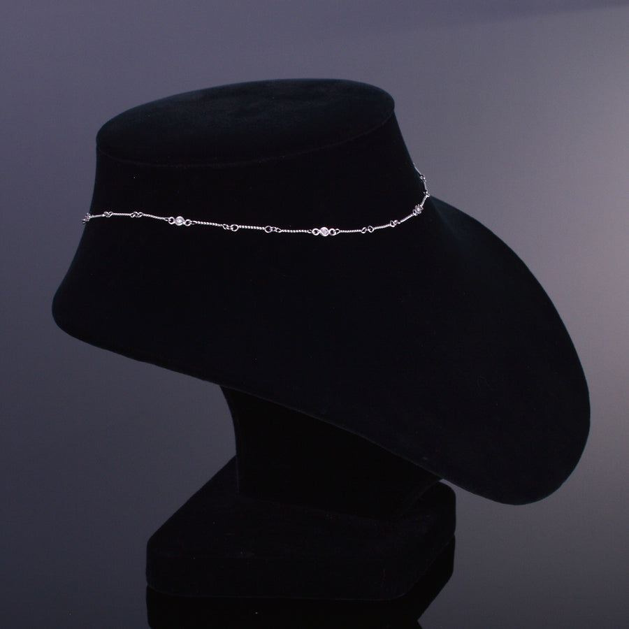 LXV Della Bezel Rigid Diamond Chain Necklace
