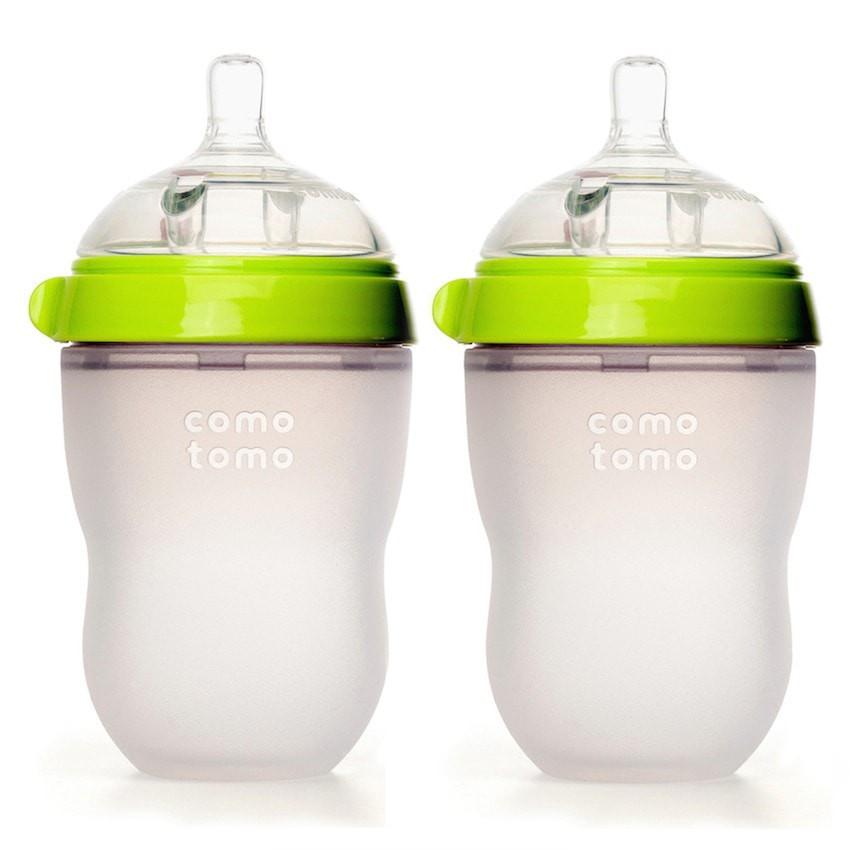 Comotomo Natural Feel Baby Bottle 250ml Twin Pack GREEN Mini Monarch