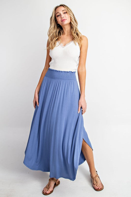 high rise maxi skirt