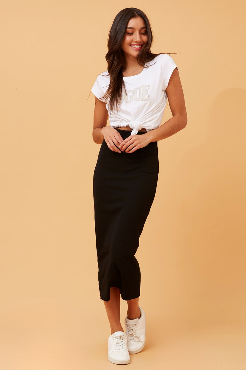 Midi Flare Slip Skirt - Preview - Black | Target Australia