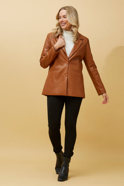 ​​Revi Vegan Leather Blazer