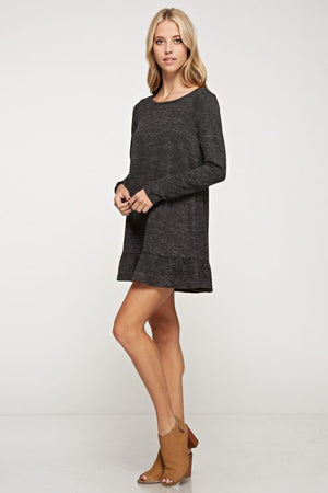 long sleeve knit mini dress