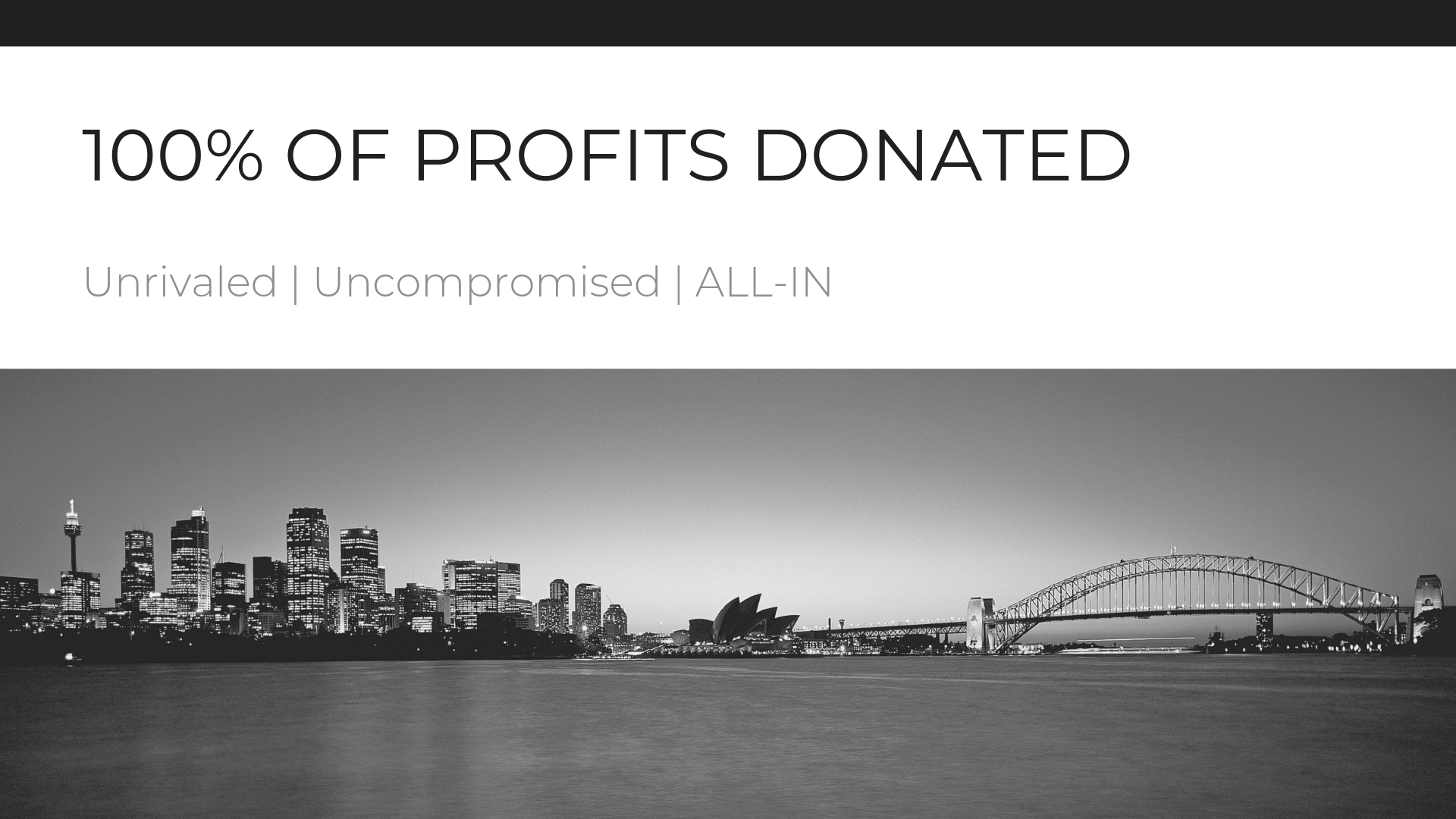 100% profits donated