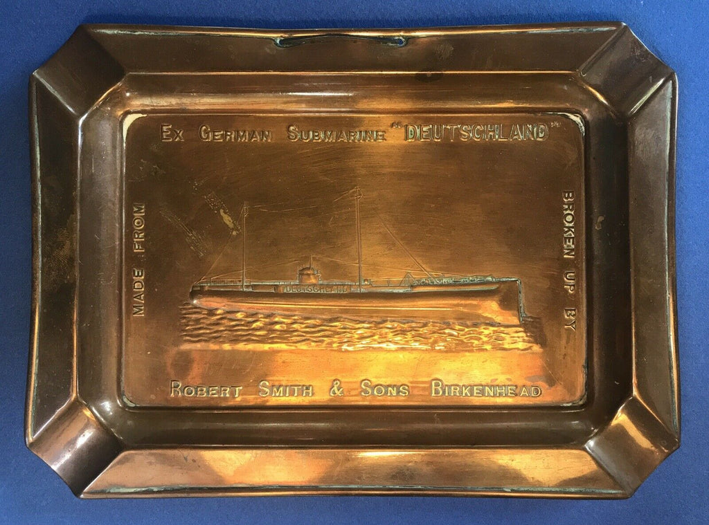 U 155 Deutschland U Boat Submarine Copper Ashtray Wwi Arustocracy