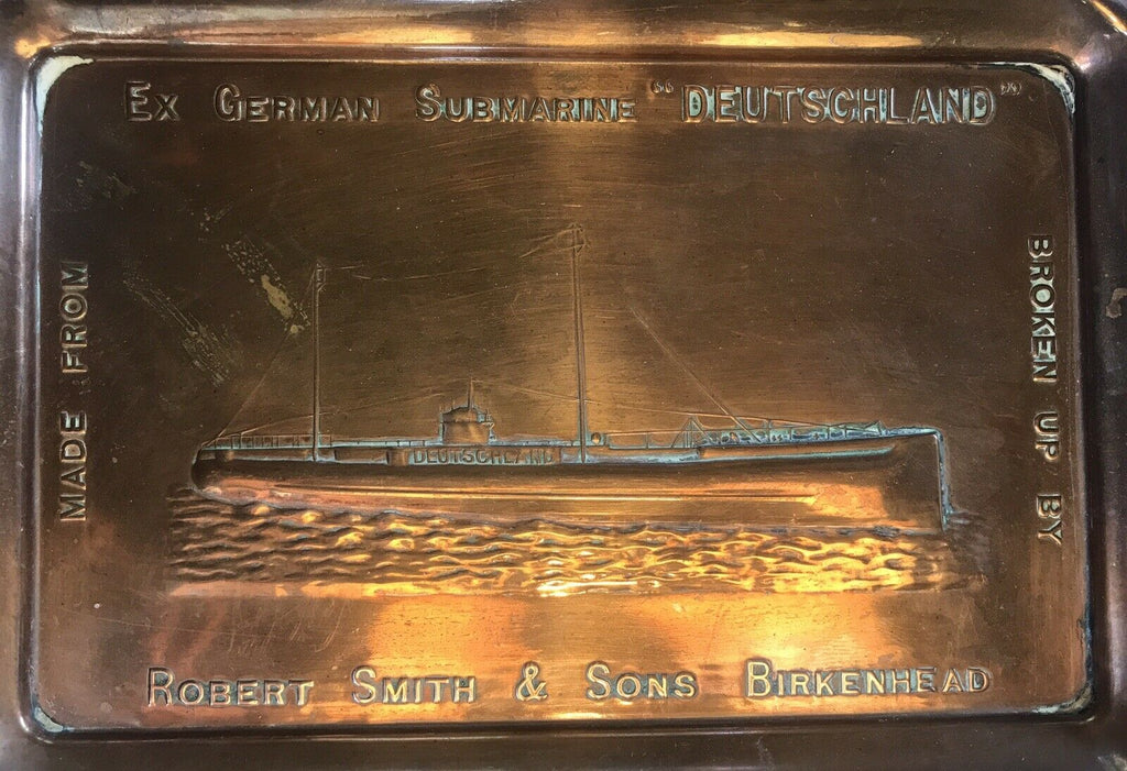 U 155 Deutschland U Boat Submarine Copper Ashtray Wwi Arustocracy