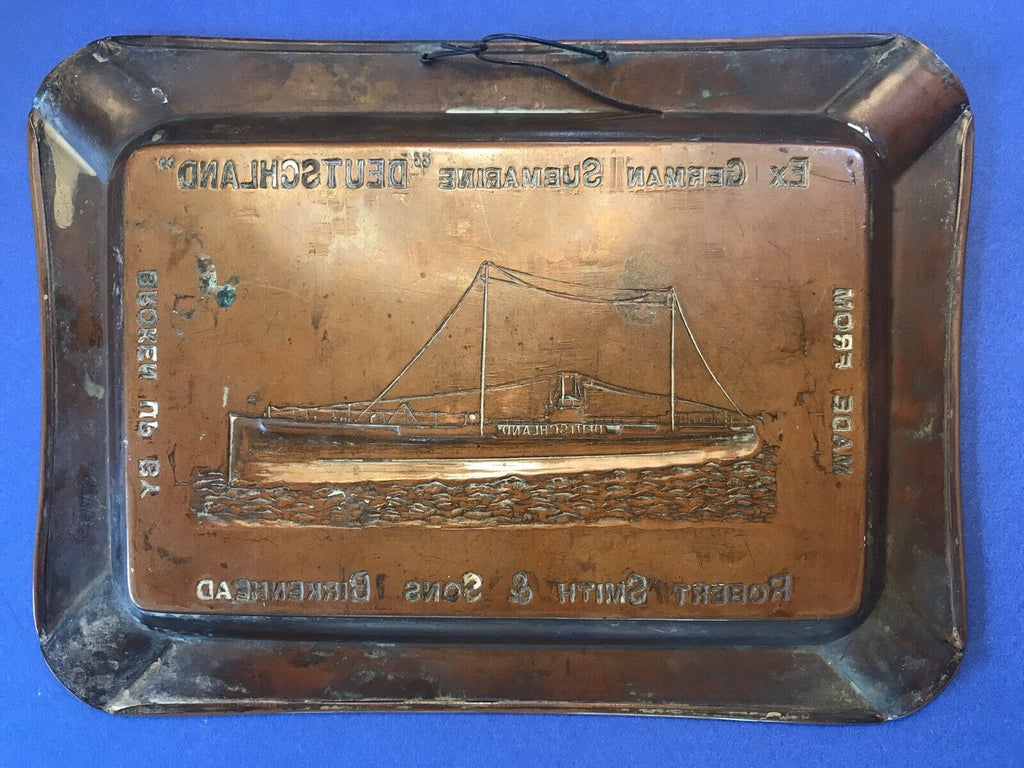 U 155 Deutschland U Boat Submarine Copper Ashtray Wwi Arustocracy