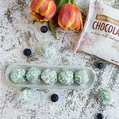 Keto White Chocolate Blueberry Truffles