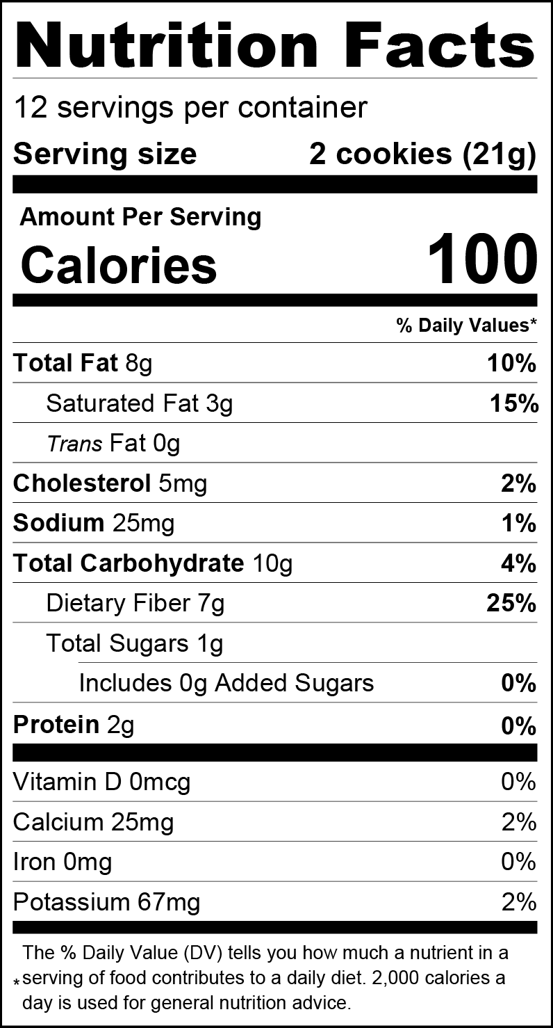 Dunkies Chocolate Sandwich Cookies Nutrition Facts
