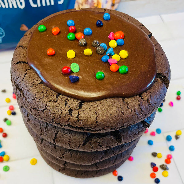 Ganache-Stuffed Cosmic Brownie Cookies