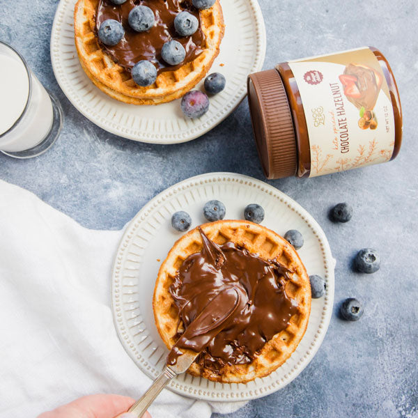 Chaffle's topped with keto nutella