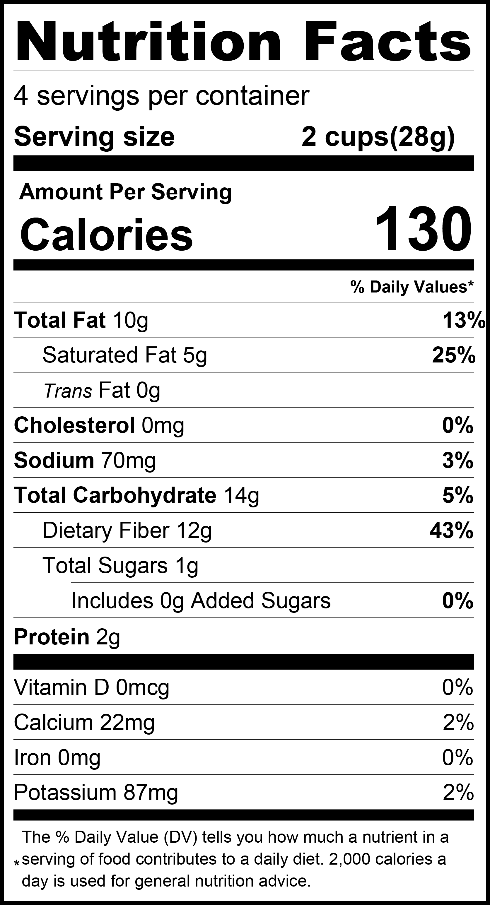 Milk Chocolate Keto Peanut Butter Cups Nutrition Facts