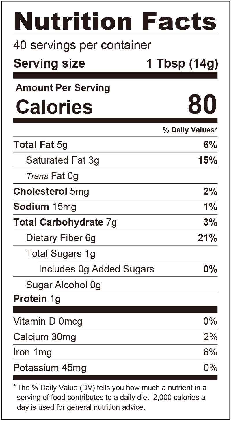 White Chocolate Keto Baking Chips Nutrition Facts
