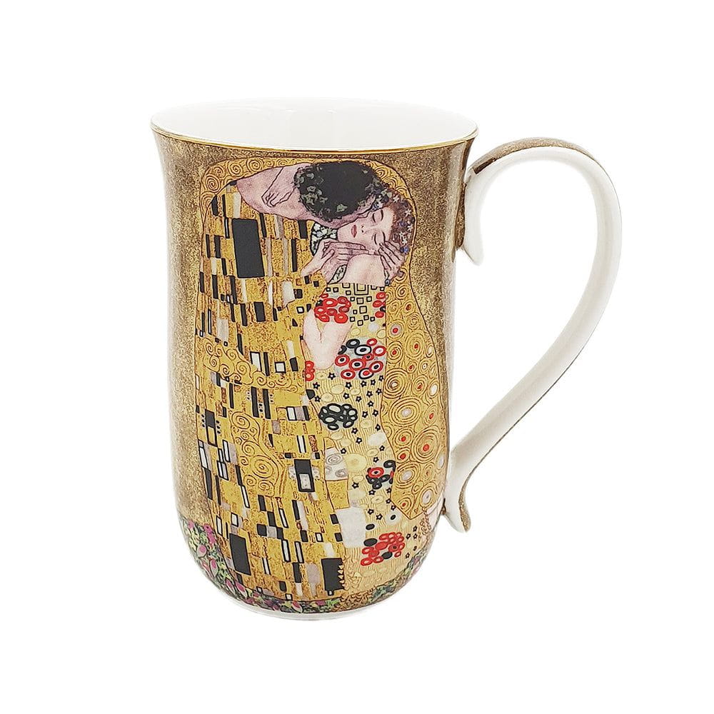 Fine Bone Chinawares 280ml Footed Mug Set of 2 Gustav Klimt The Kiss