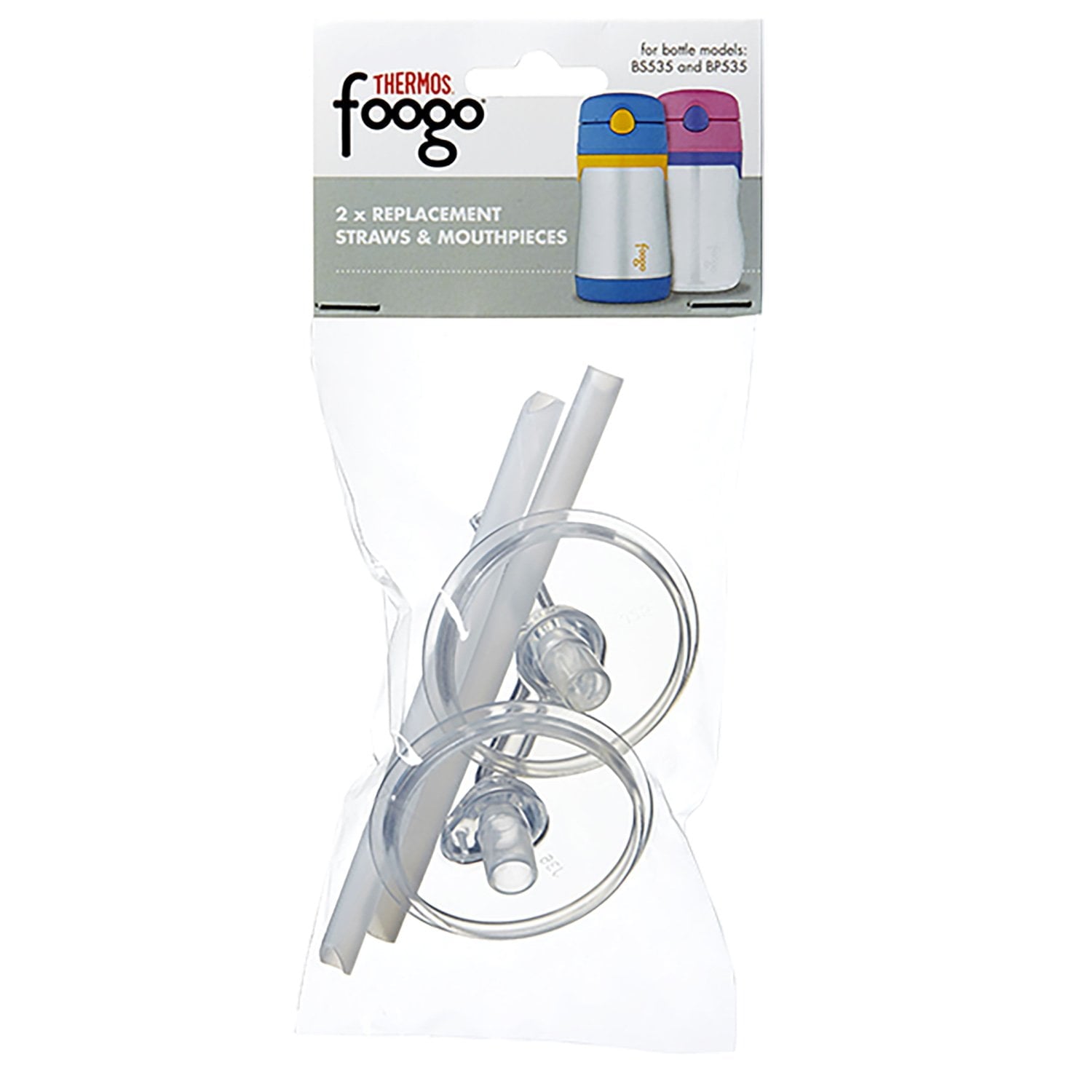 THERMOS Funtainer 2 Replacement Straws & Mouthpieces Set for Lids w/ Carry  Loop 9311701401241