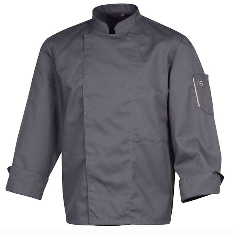 Veste de cuisine grise Robur "Nero" Ã  manches longues