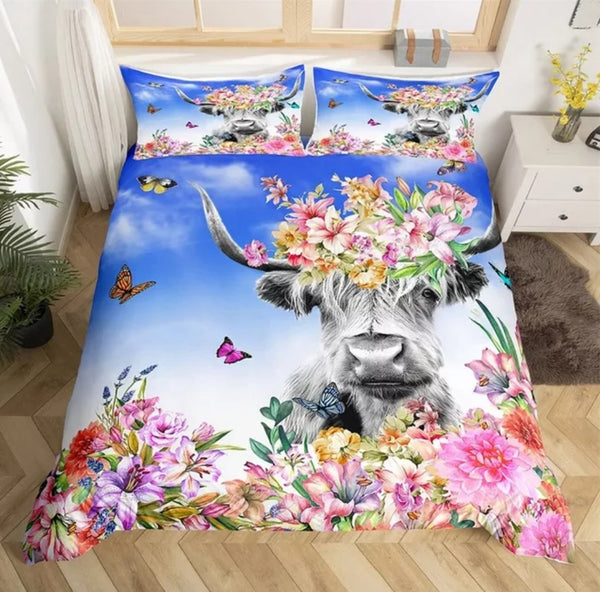 Highland Cow Floral Bedding Sets 9 Designs All Sizes Available Little Bundle 3915