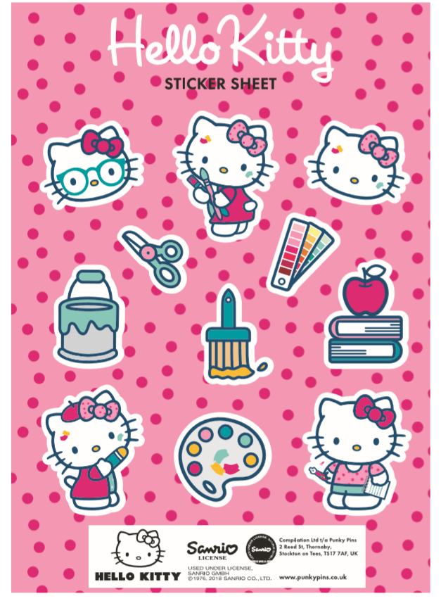 hello kitty get creative sticker sheet punkypins