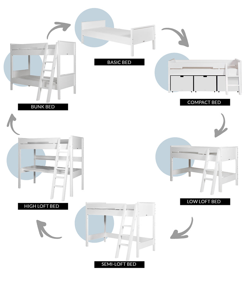 Deer Industries Kids Furniture Singapore, Kids Modular Furniture Singapore, Kids Modular Bed, Kids House Bed Singapore, Convertible bed, Kids Loft Bed with Desk