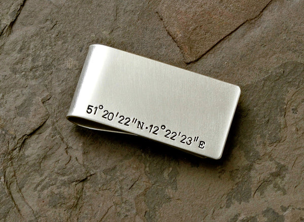 Niciart Handmade Jewelry Guitar Picks And Accessories - latitude longitude sterling silver money clip with personalized coordinates