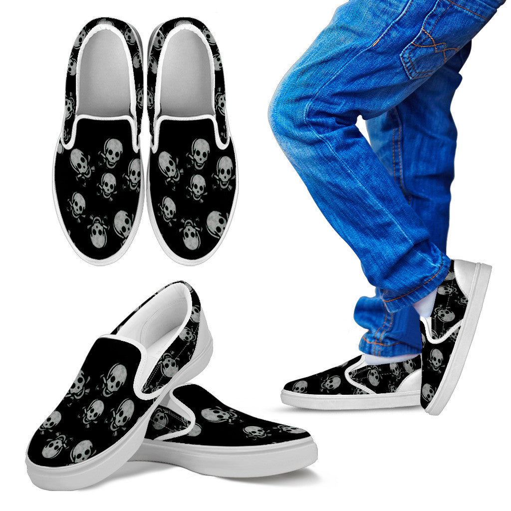 Handmade Trendy Skull Slip Ons For Men 