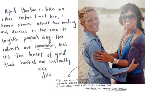 Jill and April with handwritten note