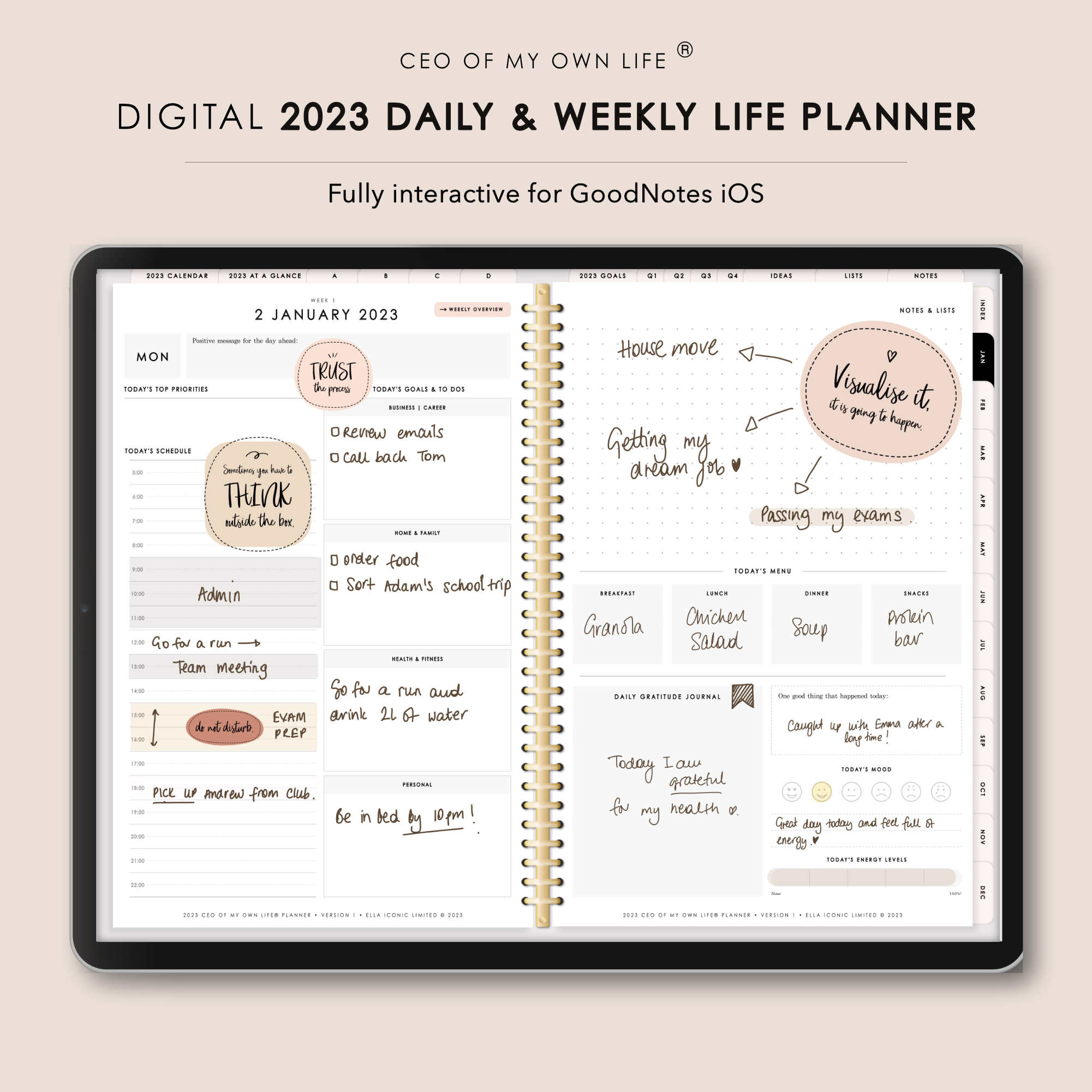 Ella Iconic® Digital 2023 Life Planner for GoodNotes5