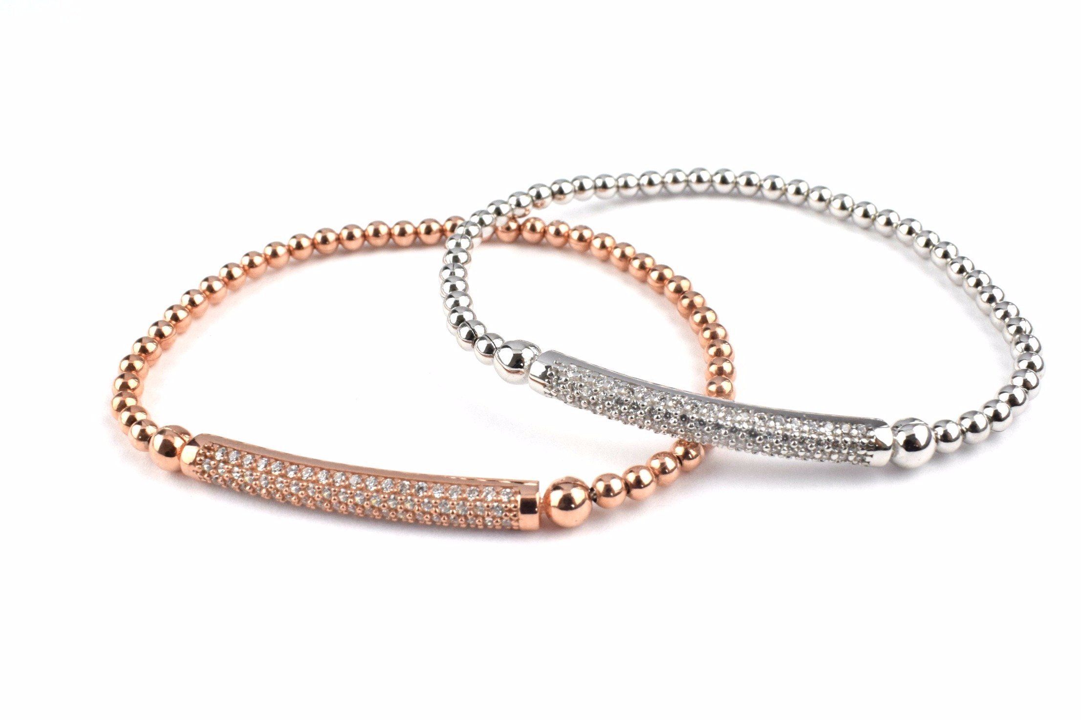 Moderne smykker eller rosaforgyldt armbånd med zirkoner – Anna Cadde
