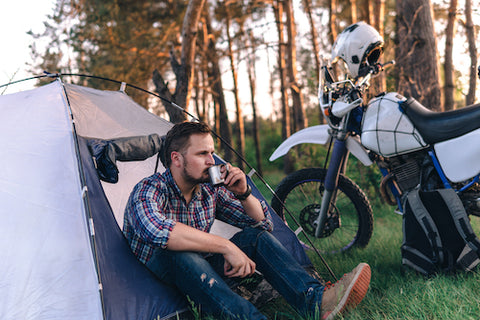 man moto camping