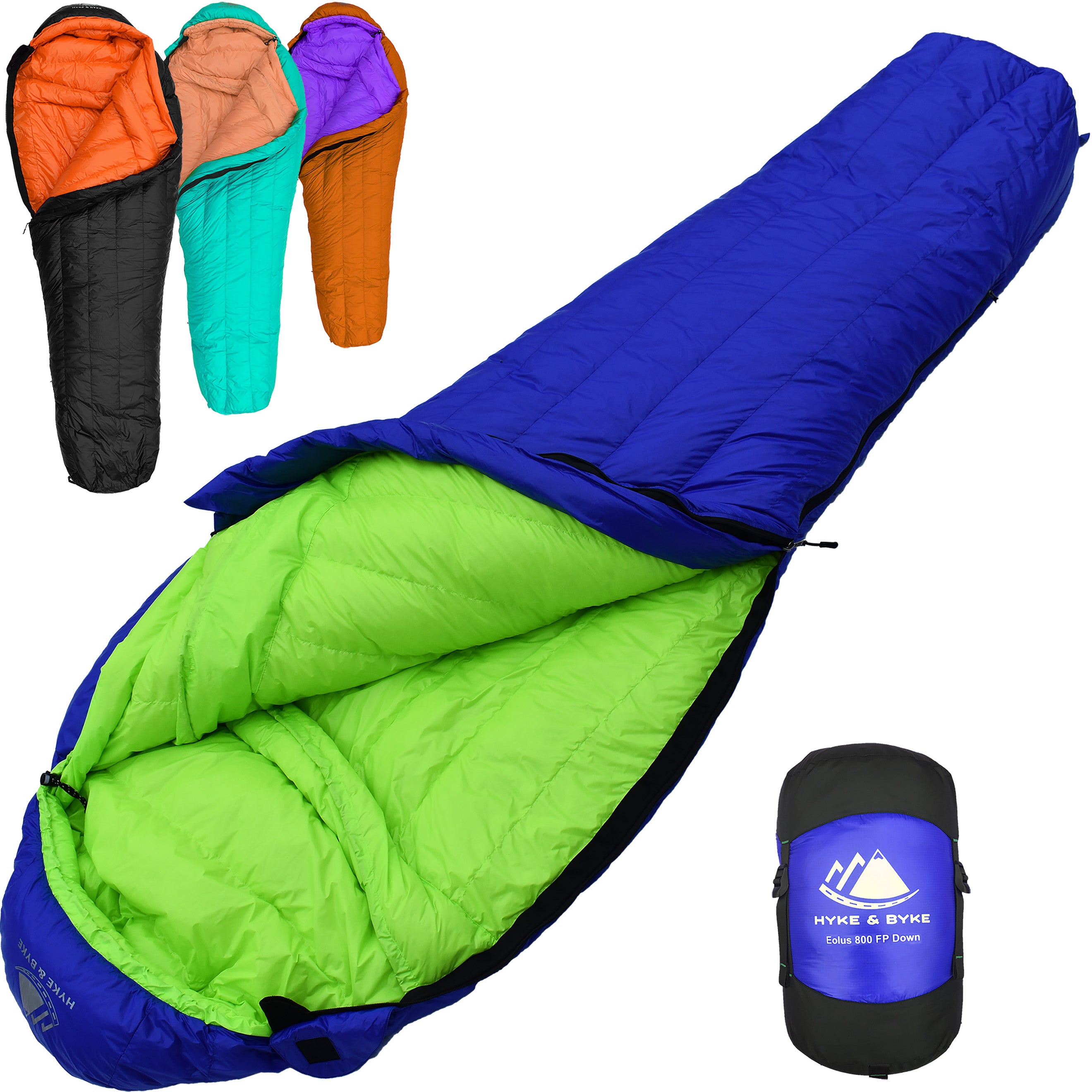 サービス ミルポートHyke Byke Eolus F Hiking Backpacking Sleeping Bag Season,  800FP Goose Down Ultralight Clay Purple 72in Short