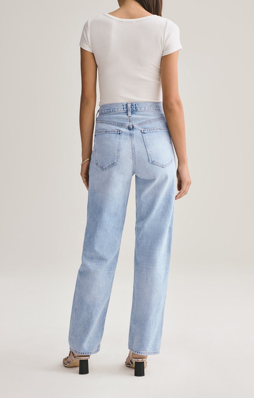 criss cross upsized jean in suburbia