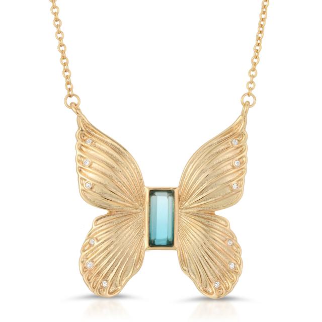 Butterfly Necklace with Blue Tourmaline