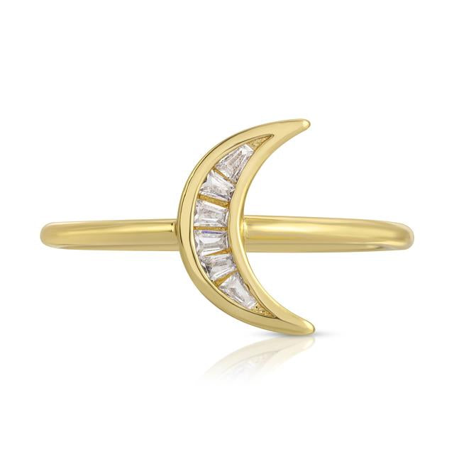 Crescent Baguette Ring