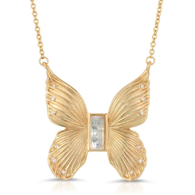 Butterfly Necklace with Mother of Pearl