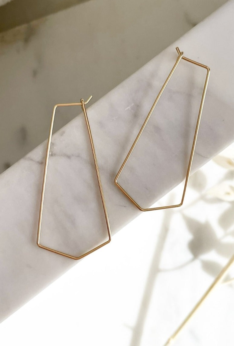 Gold Tower Hoops