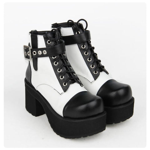 Buy Tall Heavy Gothic Wedge Heels For Women Online | Punk Footwear ...