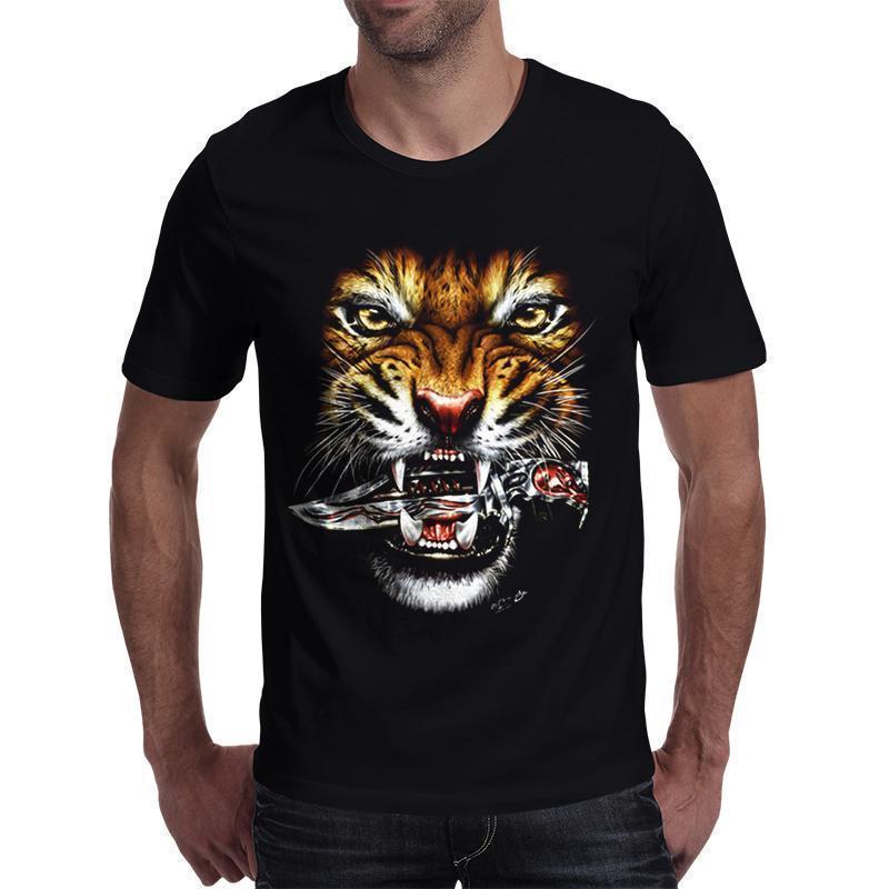 Cool Tiger Printed Short Sleeve Top For Men – The Black Ravens