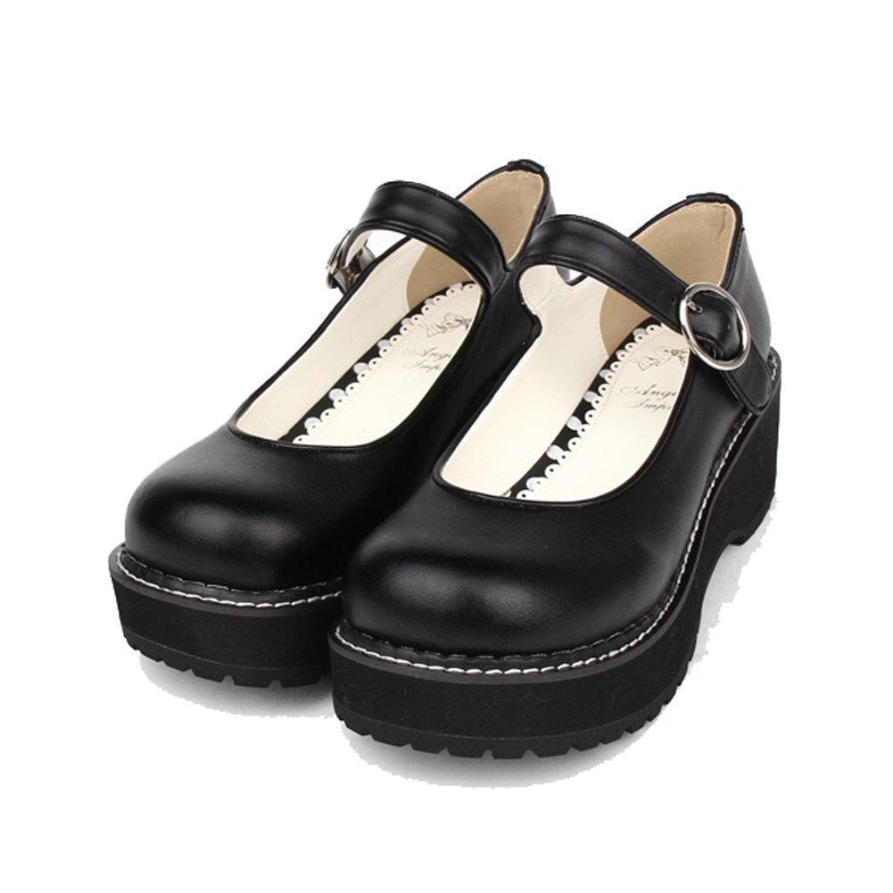 Cute Emo Simple Platform Lolita Wedge Shoes – The Black Ravens