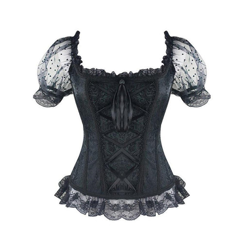 Buy Sexy Short Sleeved Gothic Blue & Black Corsets For Women Online ...