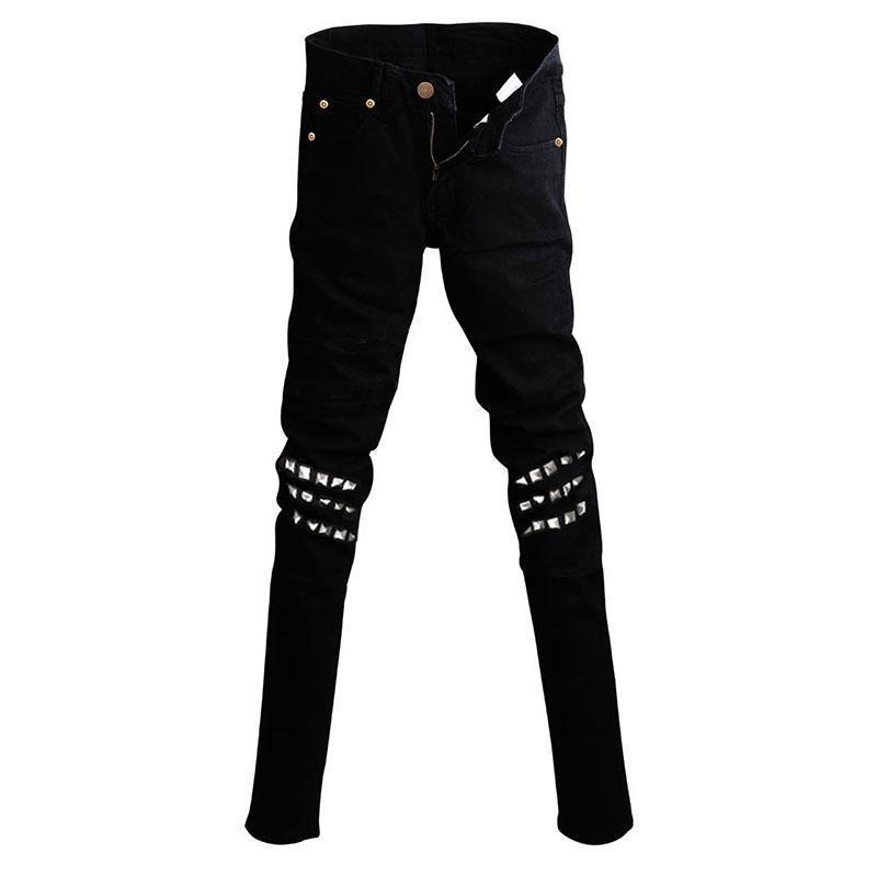 Men`s Punk Style Gothic Jeans With A Chain – The Black Ravens