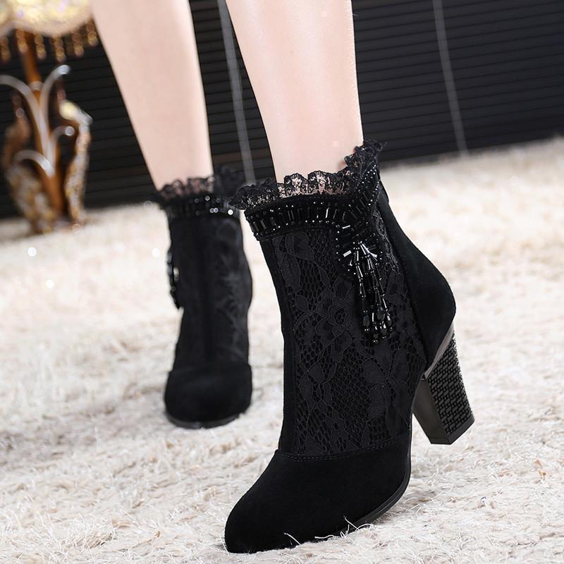Sexy Punk Lacey Heel Shoes For Women – The Black Ravens