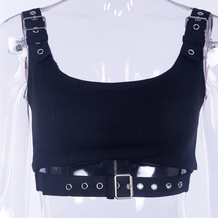 Women S Metal Punk Sexy Crop Top The Black Ravens