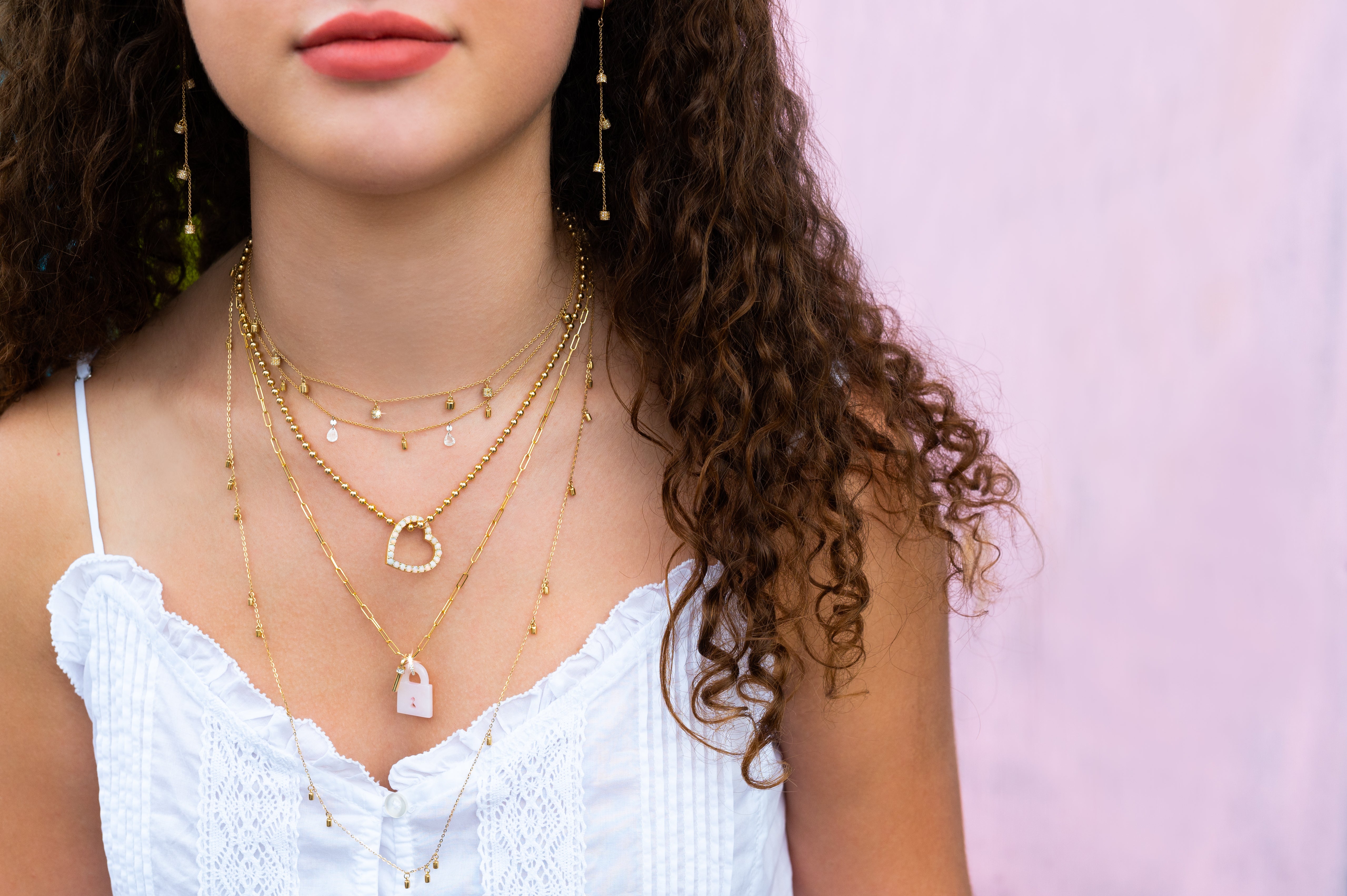 Gemstone Padlock Necklace on Link Chain – Lee Ann Jones, LLC