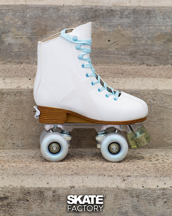 Patines Protecciones Y Mochila Sweet Rocket Junior Color Blanco Ajustables