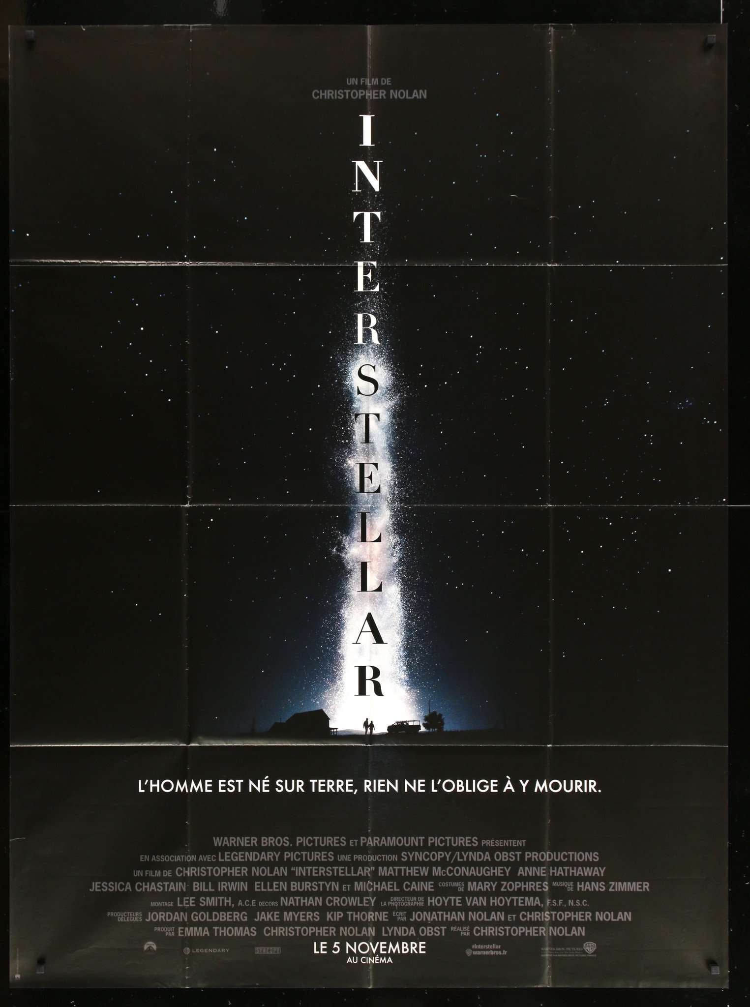 Interstellar 14 Original French Grande Movie Poster 46 X 62 Original Film Art Vintage Movie Posters