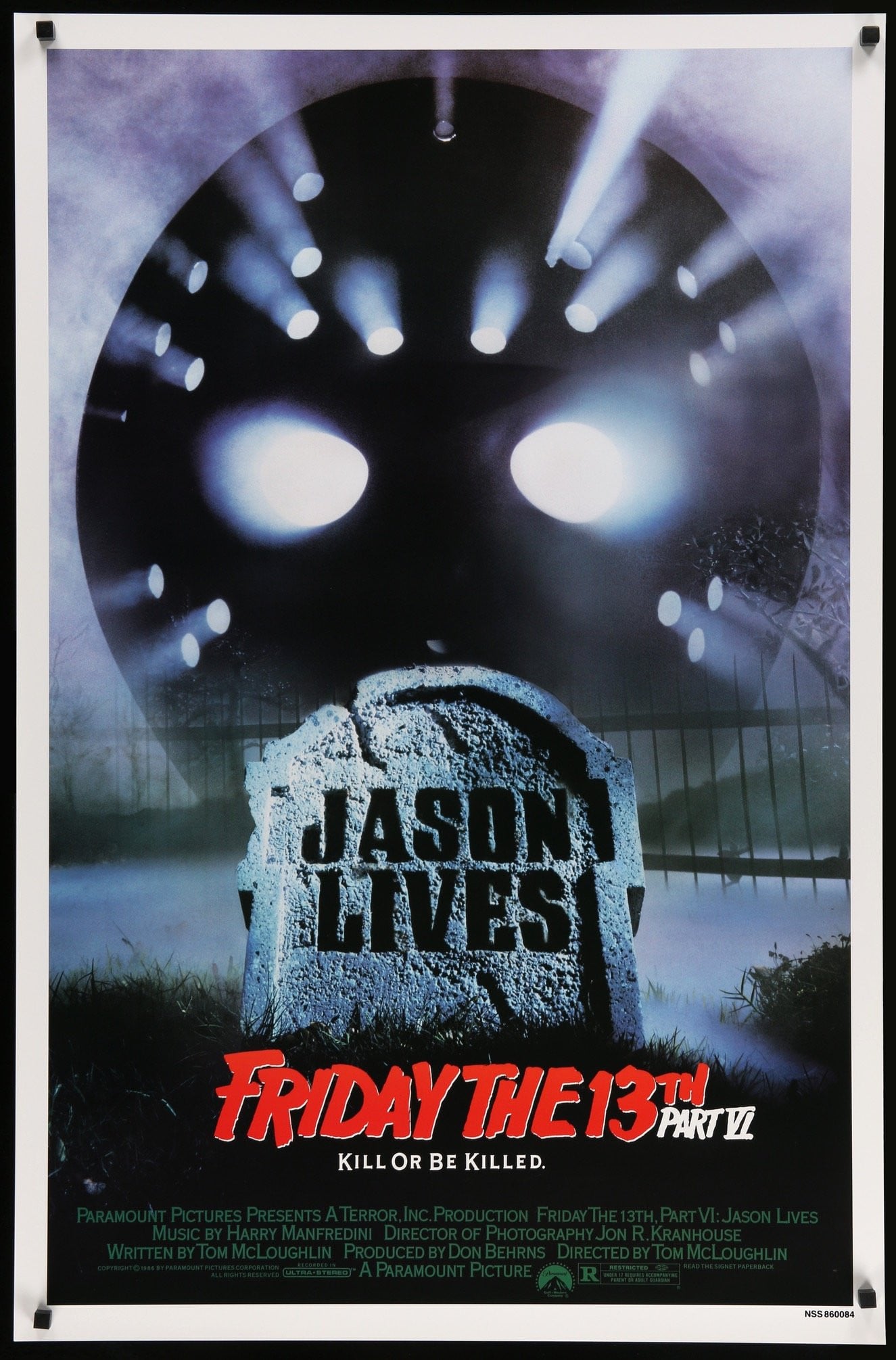 Friday The 13th Part Vi Jason Lives 1986 Original One Sheet Movie Poster Original Film Art 9552