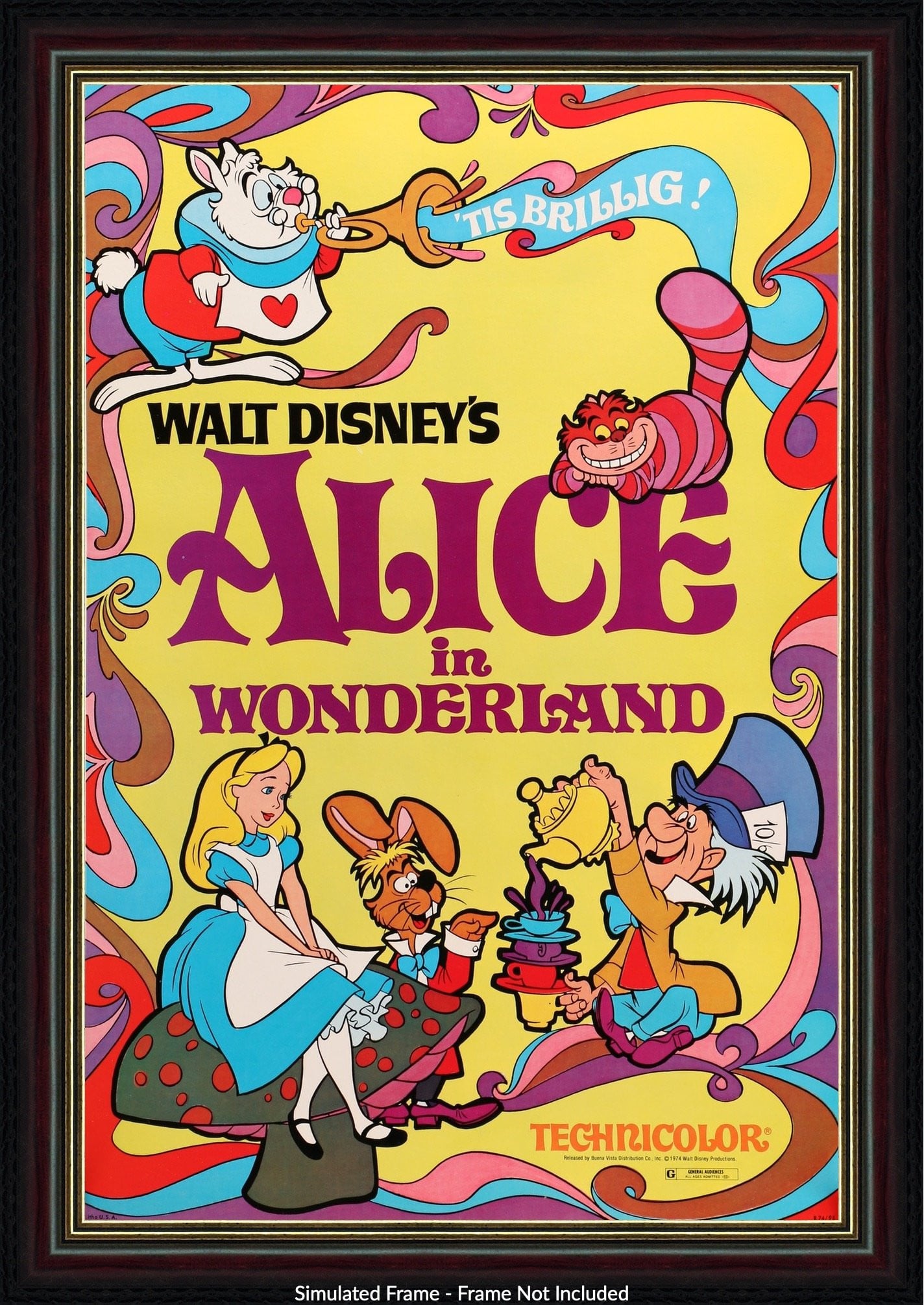 Alice In Wonderland 1951 Original Window Card Movie Poster Original Film Art Vintage Movie