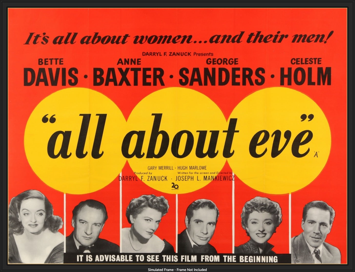 All About Eve 1950 Original British Quad Movie Poster Original Film Art Vintage Movie Posters