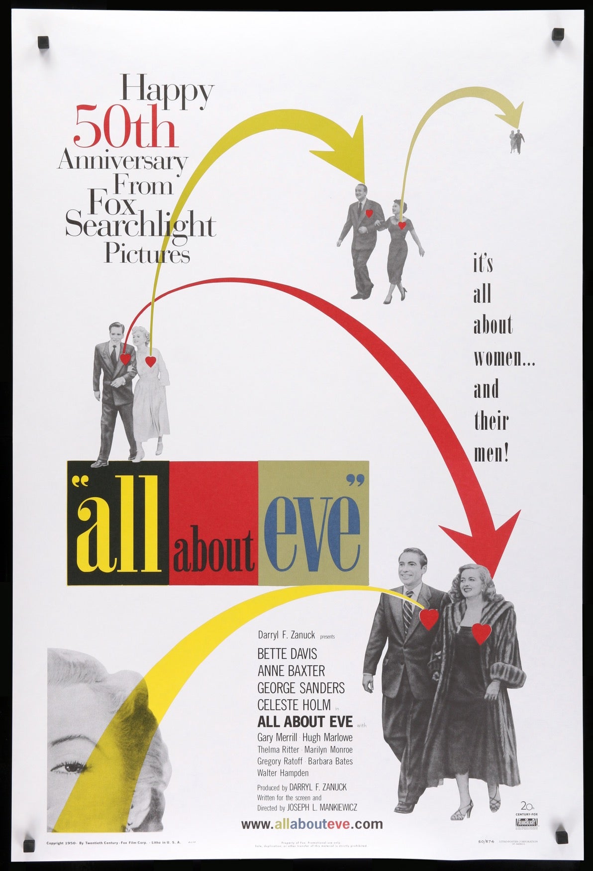All About Eve 1950 Original R00 One Sheet Movie Poster Original Film Art Vintage Movie Posters