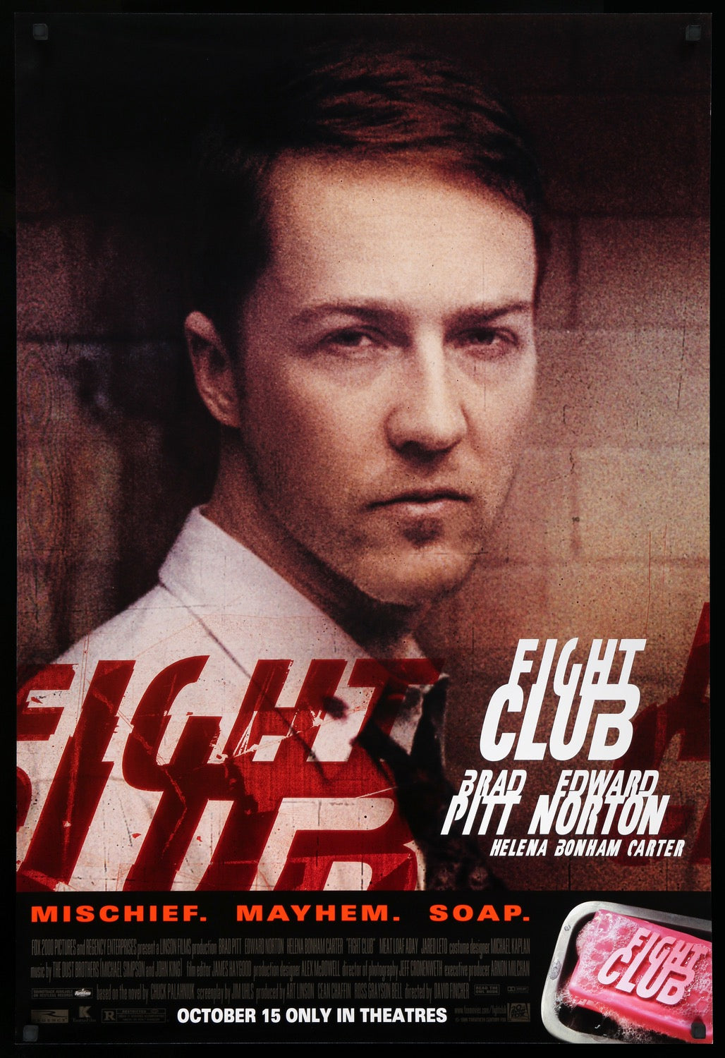 El club de la lucha (1999) Póster original de la película Advance One Sheet  - Original Film Art - Vintage Movie Posters
